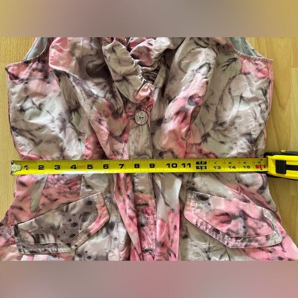 Size L Samuel Dong Pink Floral Ruffle Dress new without tag - Picture 10 of 14